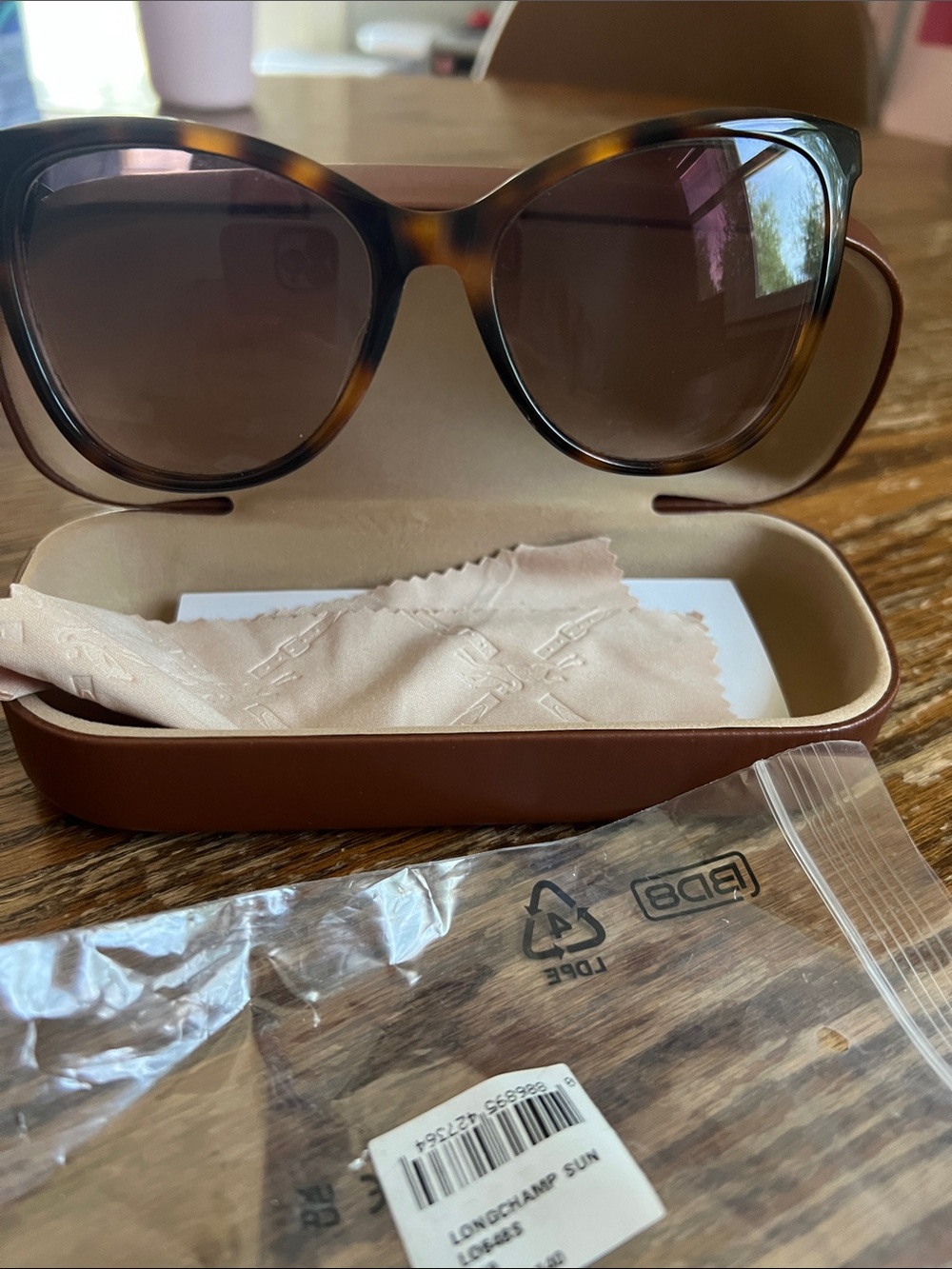 Longchamp Women's Tortoiseshell Sunglasses with Brown Lenses